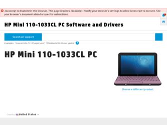 1033CL driver download page on the HP site