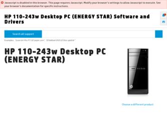 110-243w driver download page on the HP site