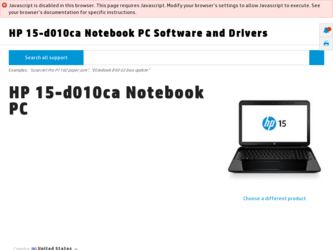 15-d010ca driver download page on the HP site