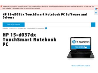 15-d037dx driver download page on the HP site