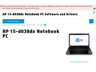 15-d038dx driver download page on the HP site