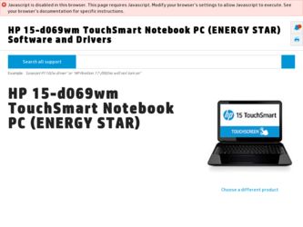 15-d069wm driver download page on the HP site