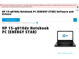 15-g010dx driver download page on the HP site