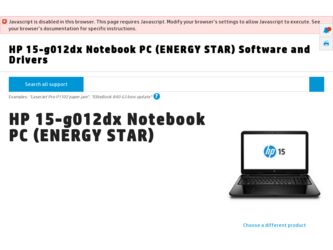 15-g012dx driver download page on the HP site