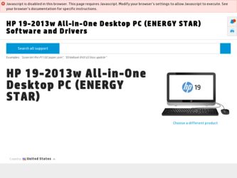 19-2013w driver download page on the HP site