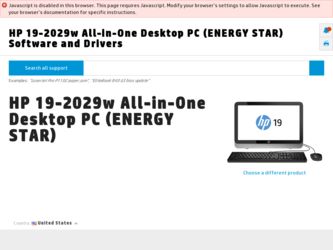 19-2029w driver download page on the HP site