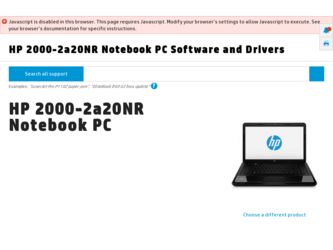 2000-2a20NR driver download page on the HP site