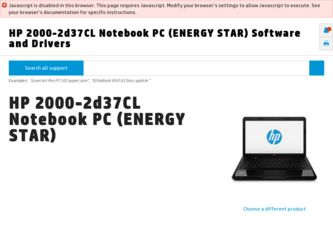 2000-2d37CL driver download page on the HP site