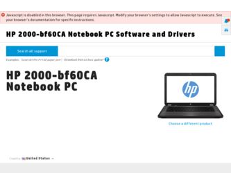 2000-bf60CA driver download page on the HP site