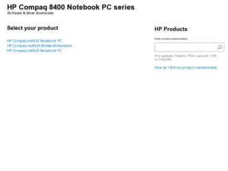 8400 driver download page on the HP site