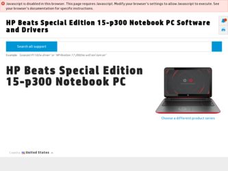Beats Special Edition 15-p300 driver download page on the HP site