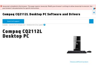CQ2112L driver download page on the HP site