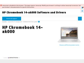 Chromebook 14-ak000 driver download page on the HP site
