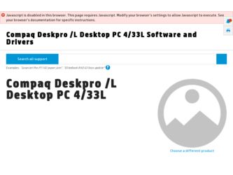 Deskpro /L Desktop PC 4/33L driver download page on the HP site