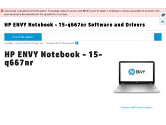 ENVY 15-q600 driver download page on the HP site