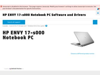 ENVY 17-s000 driver download page on the HP site