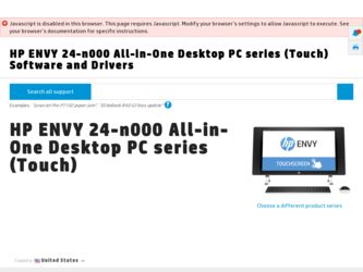 ENVY 24-n000 driver download page on the HP site