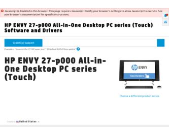 ENVY 27-p000 driver download page on the HP site