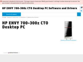 ENVY 700-300z driver download page on the HP site