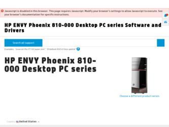 ENVY Phoenix 810-000 driver download page on the HP site