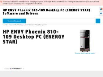 ENVY Phoenix 810-109 driver download page on the HP site