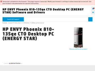 ENVY Phoenix 810-135qe driver download page on the HP site