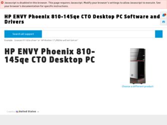 ENVY Phoenix 810-145qe driver download page on the HP site