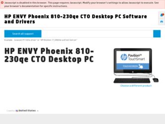 ENVY Phoenix 810-230qe driver download page on the HP site