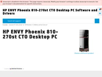 ENVY Phoenix 810-270st driver download page on the HP site