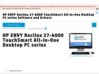 ENVY Recline 27-k000 driver download page on the HP site