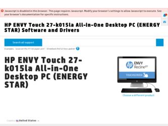 ENVY Touch 27-k000 driver download page on the HP site