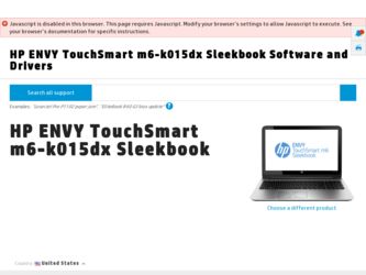 ENVY TouchSmart m6-k015dx driver download page on the HP site