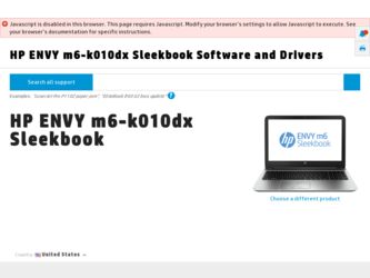 ENVY m6-k010dx driver download page on the HP site