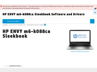 ENVY m6-k088ca driver download page on the HP site