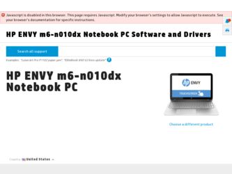 ENVY m6-n010dx driver download page on the HP site