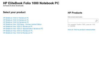EliteBook Folio 1000 driver download page on the HP site