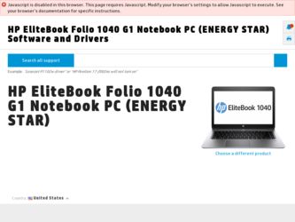 HP EliteBook Folio 1040 Driver and Firmware Downloads