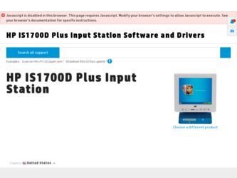 IS1700D driver download page on the HP site