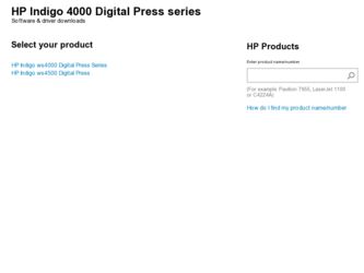 Indigo 4000 driver download page on the HP site