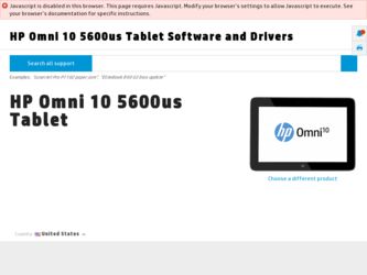 Omni 10 5600us driver download page on the HP site