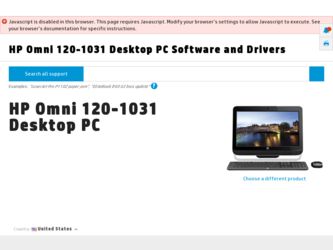 Omni 120-1031 driver download page on the HP site