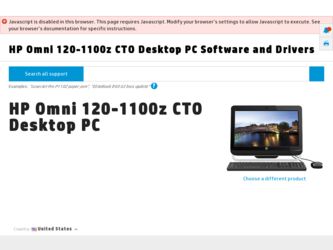 Omni 120-1100z driver download page on the HP site