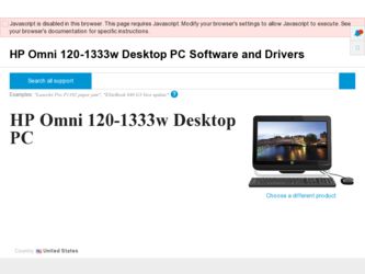Omni 120-1333w driver download page on the HP site
