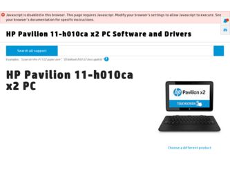 Pavilion 11-h010ca driver download page on the HP site