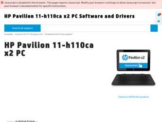 Pavilion 11-h110ca driver download page on the HP site