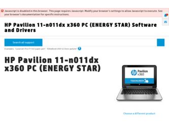 Pavilion 11-n011dx driver download page on the HP site