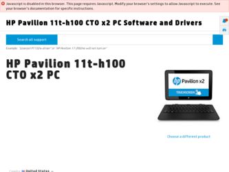 Pavilion 11t-h100 driver download page on the HP site