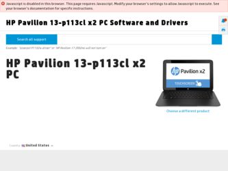 Pavilion 13-p113cl driver download page on the HP site
