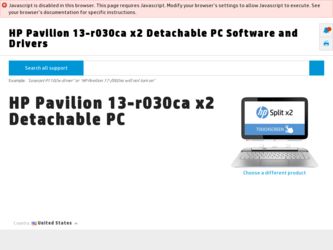 Pavilion 13-r030ca driver download page on the HP site