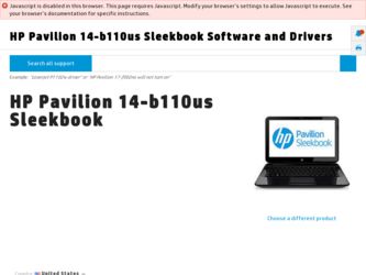 Pavilion 14-b110us driver download page on the HP site